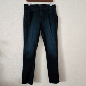 NYDJ Slimming Slim Straight Jeans Dark Wash Women's Size 12 New With Tags